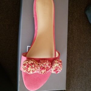 Loft Rafia Pom Pom Sandals